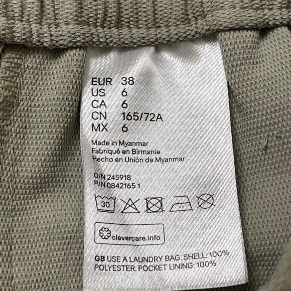 H&M  Women’s Relaxed Jogger Pants Sz 6 Light Olive Green - Picture 3 of 8